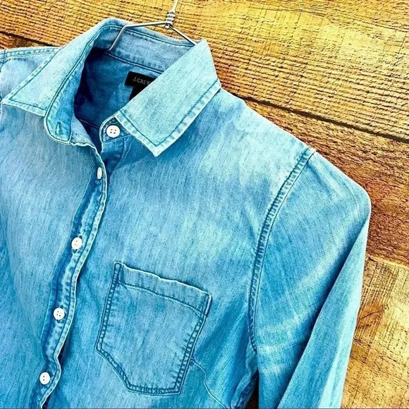 J. Crew Classic Fit Denim Chambray Shirt - Picture 4 of 8
